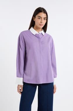 Chemise &agrave; rayures avec coton;${refinementColor}