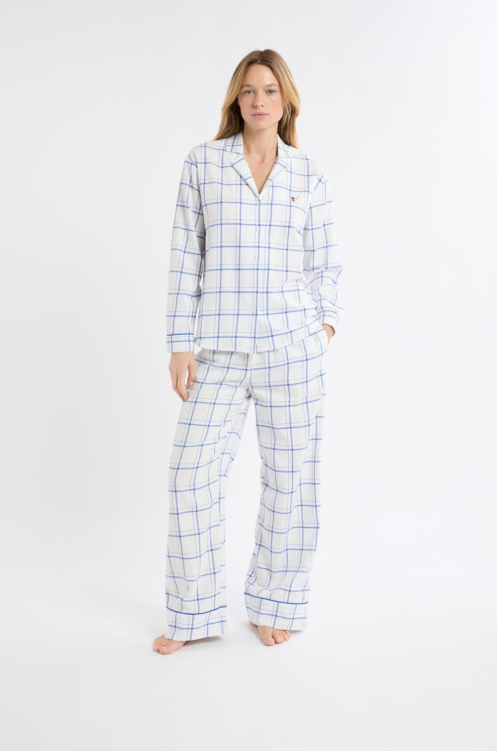 Camisa de pijama a cuadros de algod&oacute;n;${refinementColor}