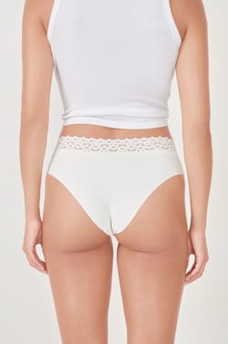 V-shape Hipster in Microfibre and Lace;${refinementColor}
