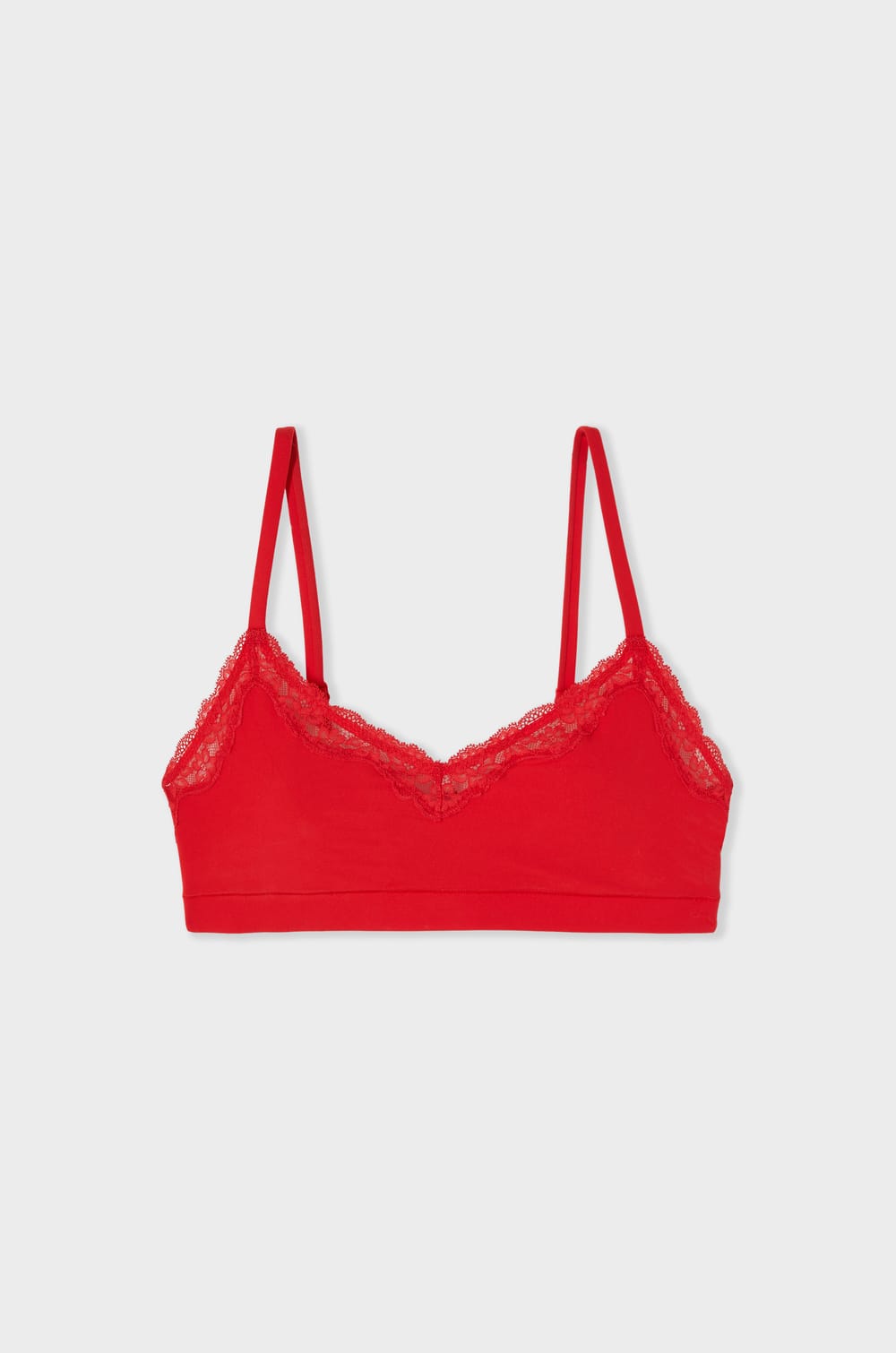 Bralette in microvezel met kanten details;${refinementColor}