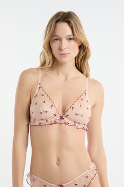 Soutien-gorge triangle à motifs brodés;${refinementColor}