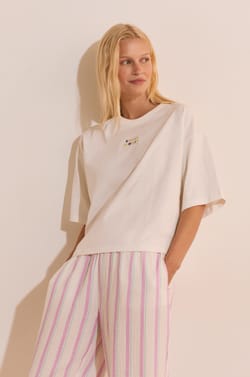 T-shirt de pyjama en coton avec &eacute;criture;${refinementColor}