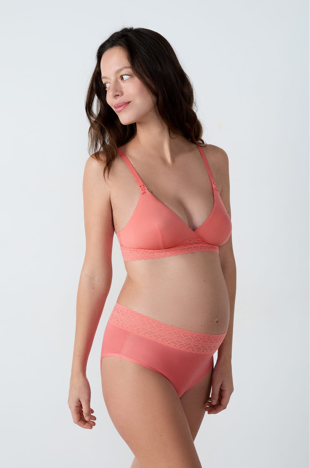 Culotte midi de maternité détails dentelle;${refinementColor}