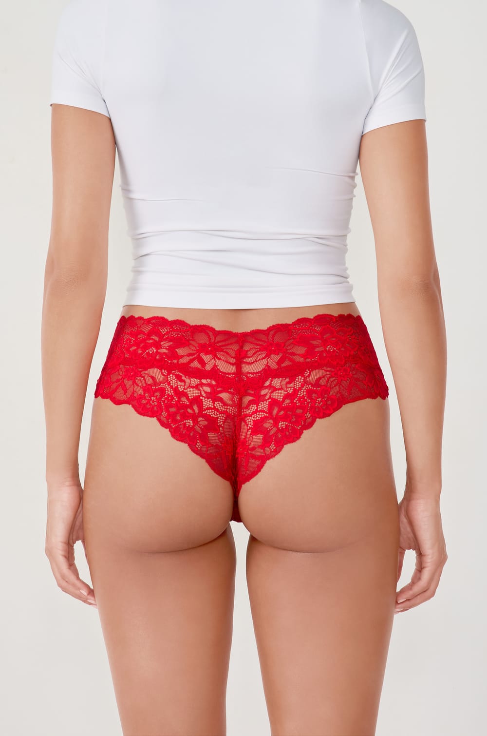 V-shape Lace Hipster;${refinementColor}
