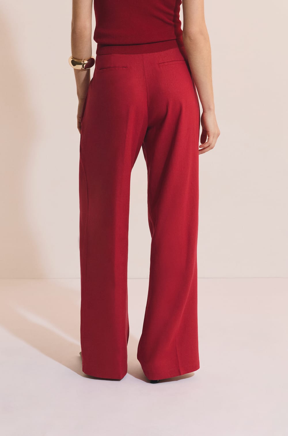 Pantal&oacute;n ancho de lino;${refinementColor}