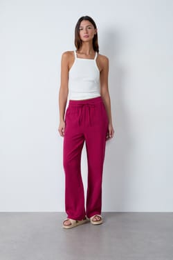 Pantalón de algodón nido de abeja;${refinementColor}