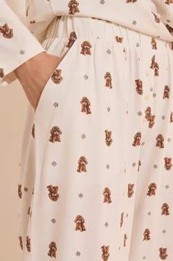 Katoenen pyjamabroek met hondenprint;${refinementColor}
