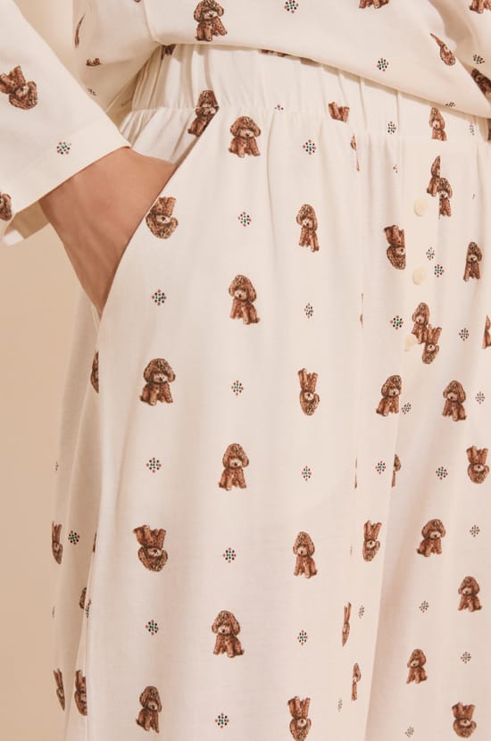 Katoenen pyjamabroek met hondenprint;${refinementColor}