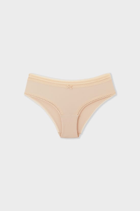 Microfibre Boyshort with Lace Details;${refinementColor}