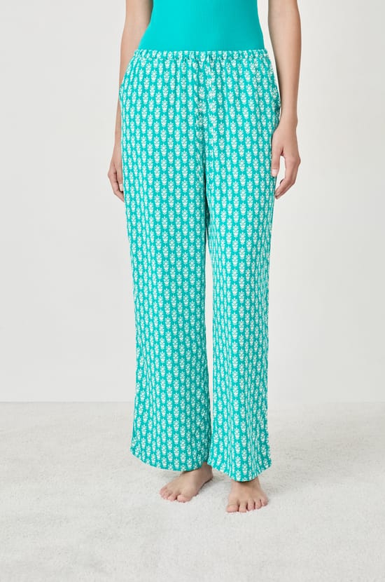 7/8 Printed Pyjama Trousers;${refinementColor}