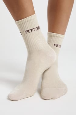 Chaussettes irrisées avec écriture;${refinementColor}