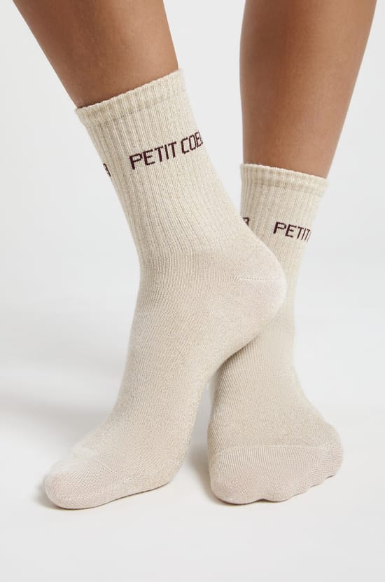Chaussettes irrisées avec écriture;${refinementColor}