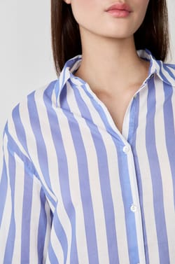 Chemise de pyjama en coton à rayures;${refinementColor}