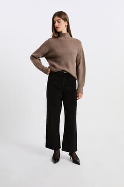 Straight cotton corduroy-effect trousers;${refinementColor}