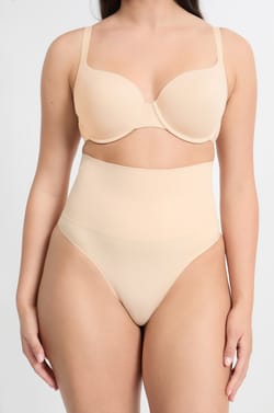 High-Waisted Shaping Thong - Medium Support;${refinementColor}