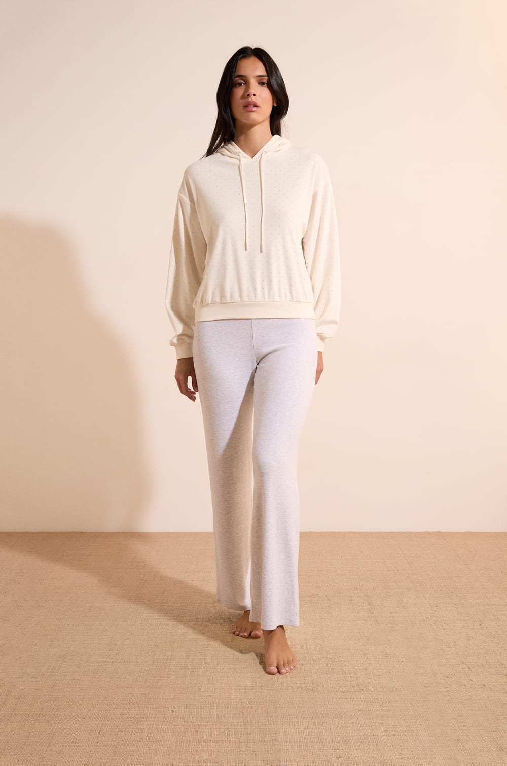 Sweatshirt avec capuche &agrave; motifs;${refinementColor}