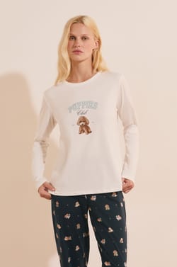 Ensemble de pyjama 3 pi&egrave;ces &agrave; motifs chiens;${refinementColor}