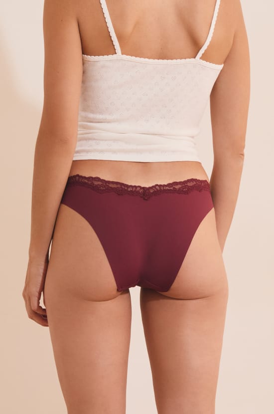 Culotte avec d&eacute;tail dentelle;${refinementColor}