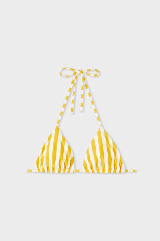 Triangel-Bikini-Top ohne Bügel gestreift;${refinementColor}