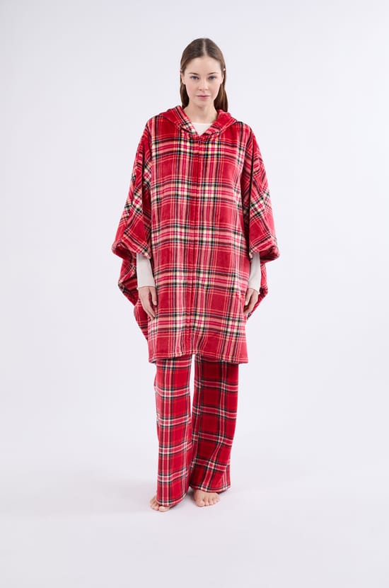 Ponczo bez rękawów z polaru;${refinementColor}