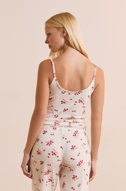 Caraco de pyjama en coton &agrave; motifs tomates;${refinementColor}