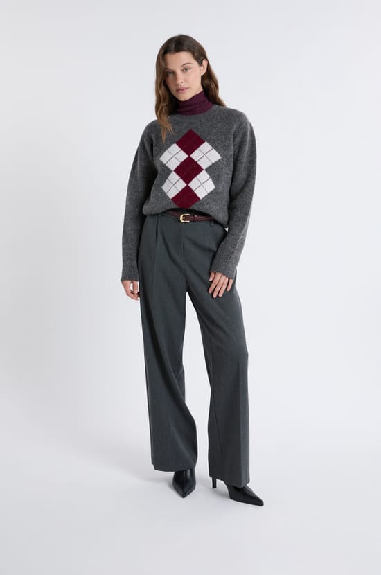 Pull col rond &agrave; motifs;${refinementColor}