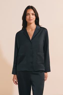 Chemise de pyjama satin&eacute;e;${refinementColor}