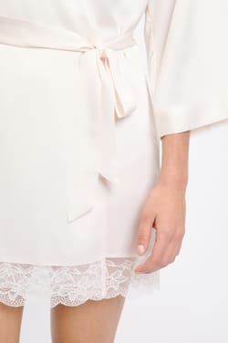 Satin Robe with Lace Details;${refinementColor}