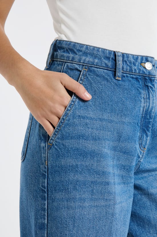 Jean large en coton;${refinementColor}