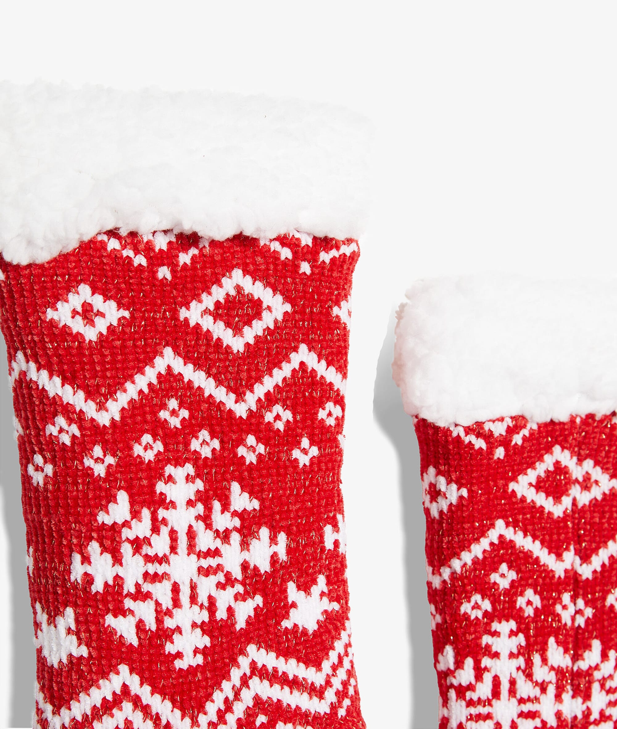 Chaussettes De Noël Femme Antidérapantes - Motif Renne Et Sapin, Intérieur Polaire Chaud, Taille 35-42, Cadeau Idéal Pour Les Fêtes - 8