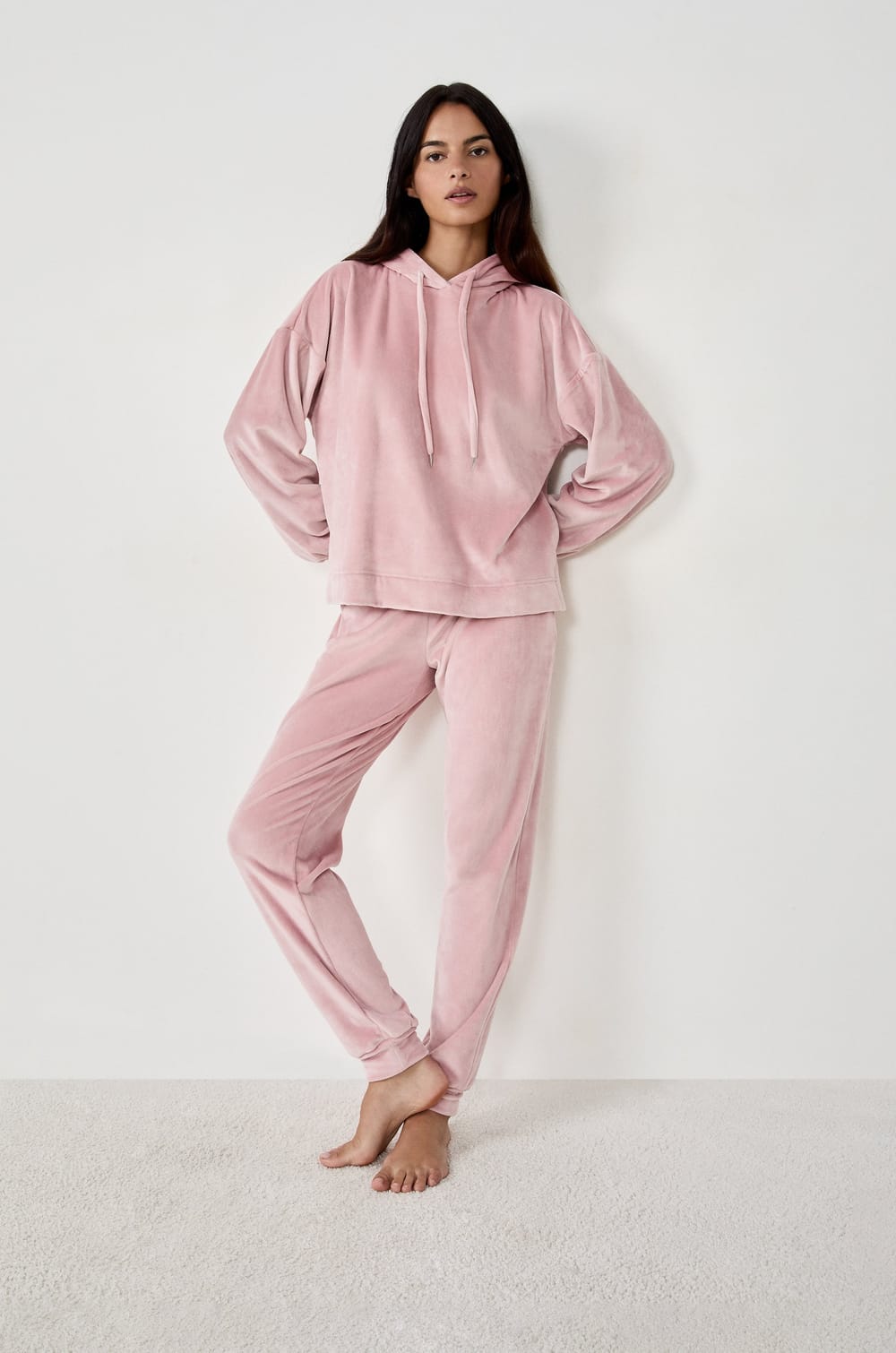 Pantalon de pyjama effet velours;${refinementColor}