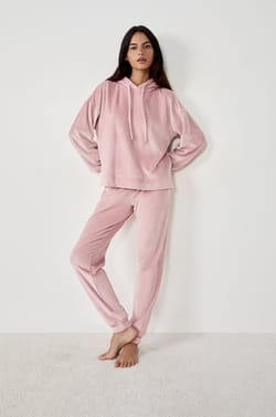 Pantalon de pyjama effet velours;${refinementColor}