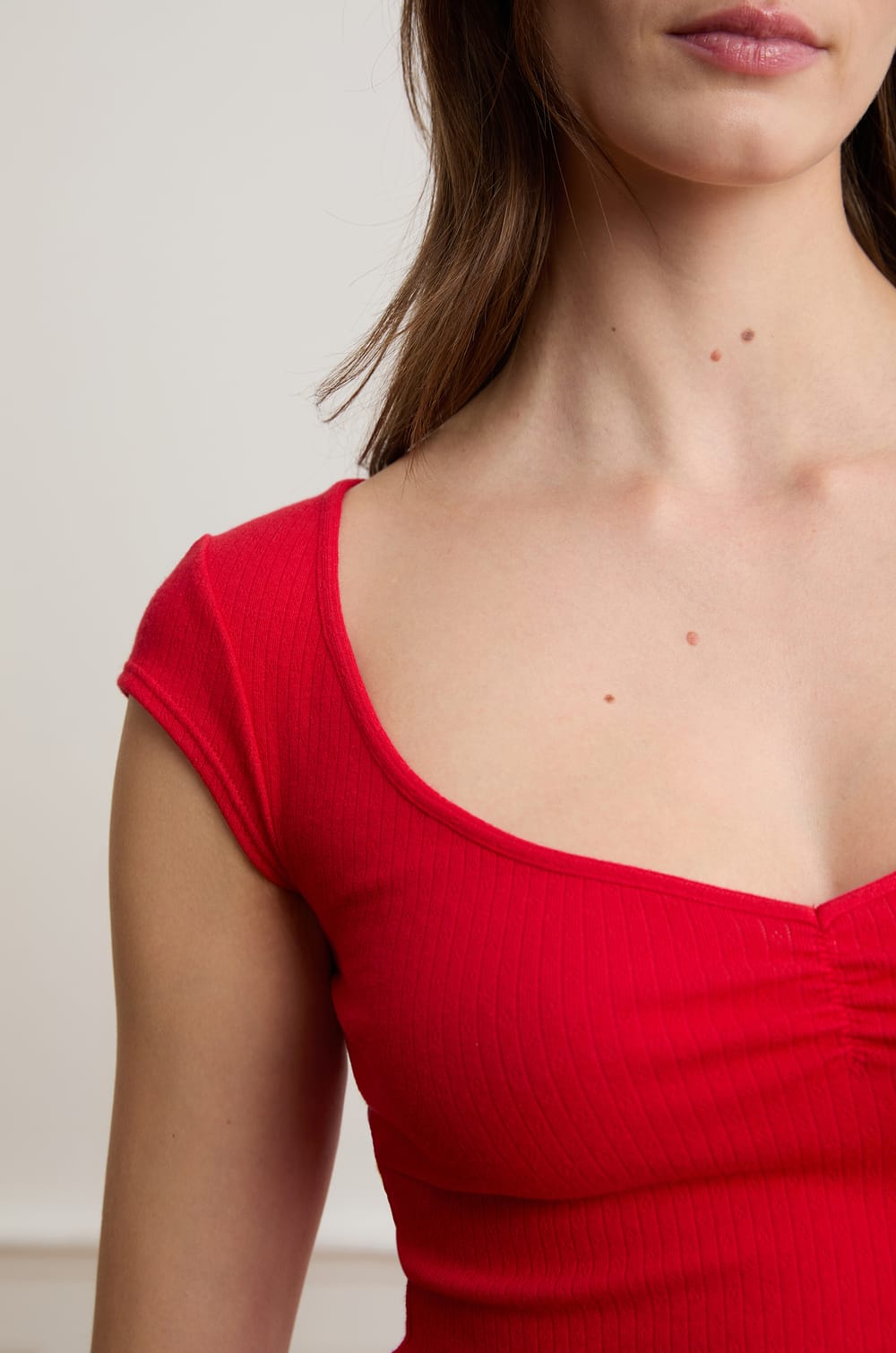 Top de pyjama manches courtes avec coton;${refinementColor}