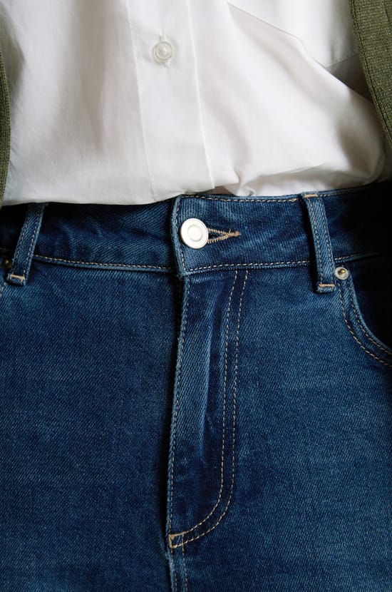 Straight cotton jeans;${refinementColor}