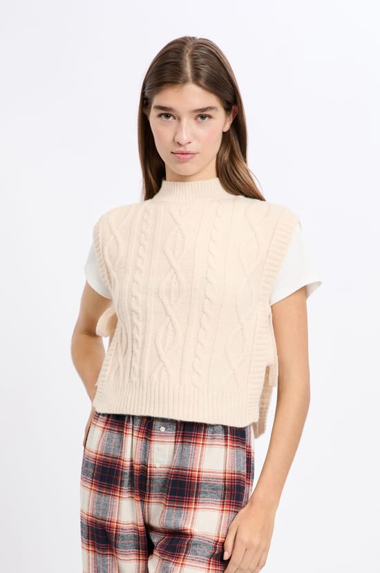 Pull sans manches à nouer;${refinementColor}