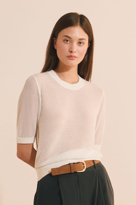 Pull manches courtes;${refinementColor}