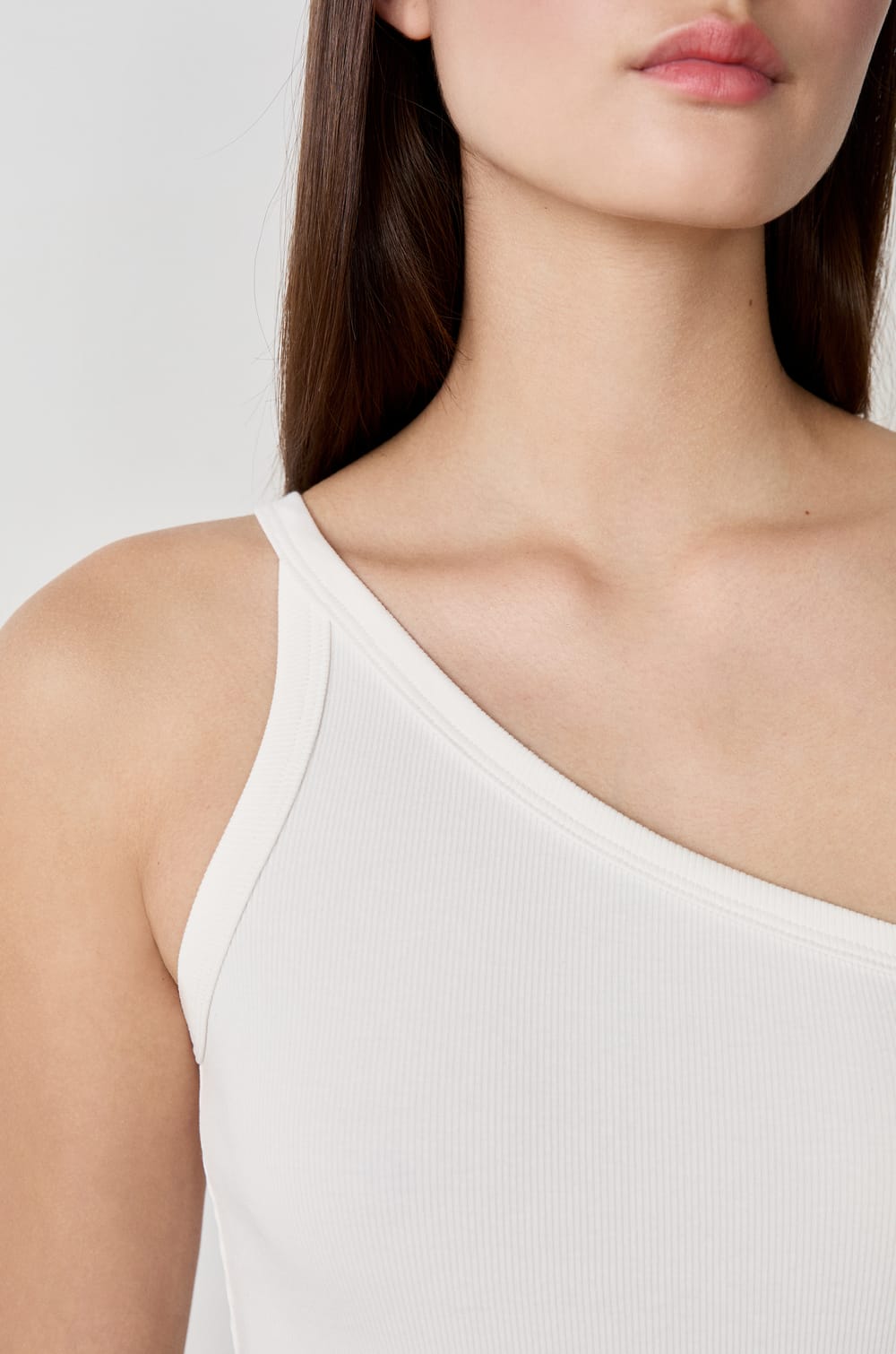 Asymmetric Cotton Tank Top;${refinementColor}