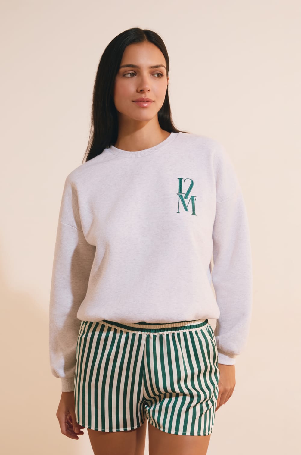 Baumwoll-Sweatshirt mit Message;${refinementColor}