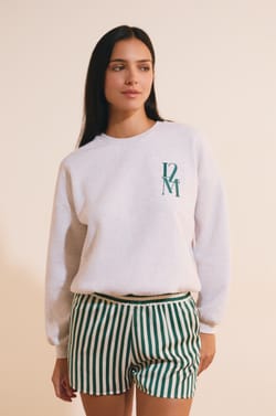 Baumwoll-Sweatshirt mit Message;${refinementColor}