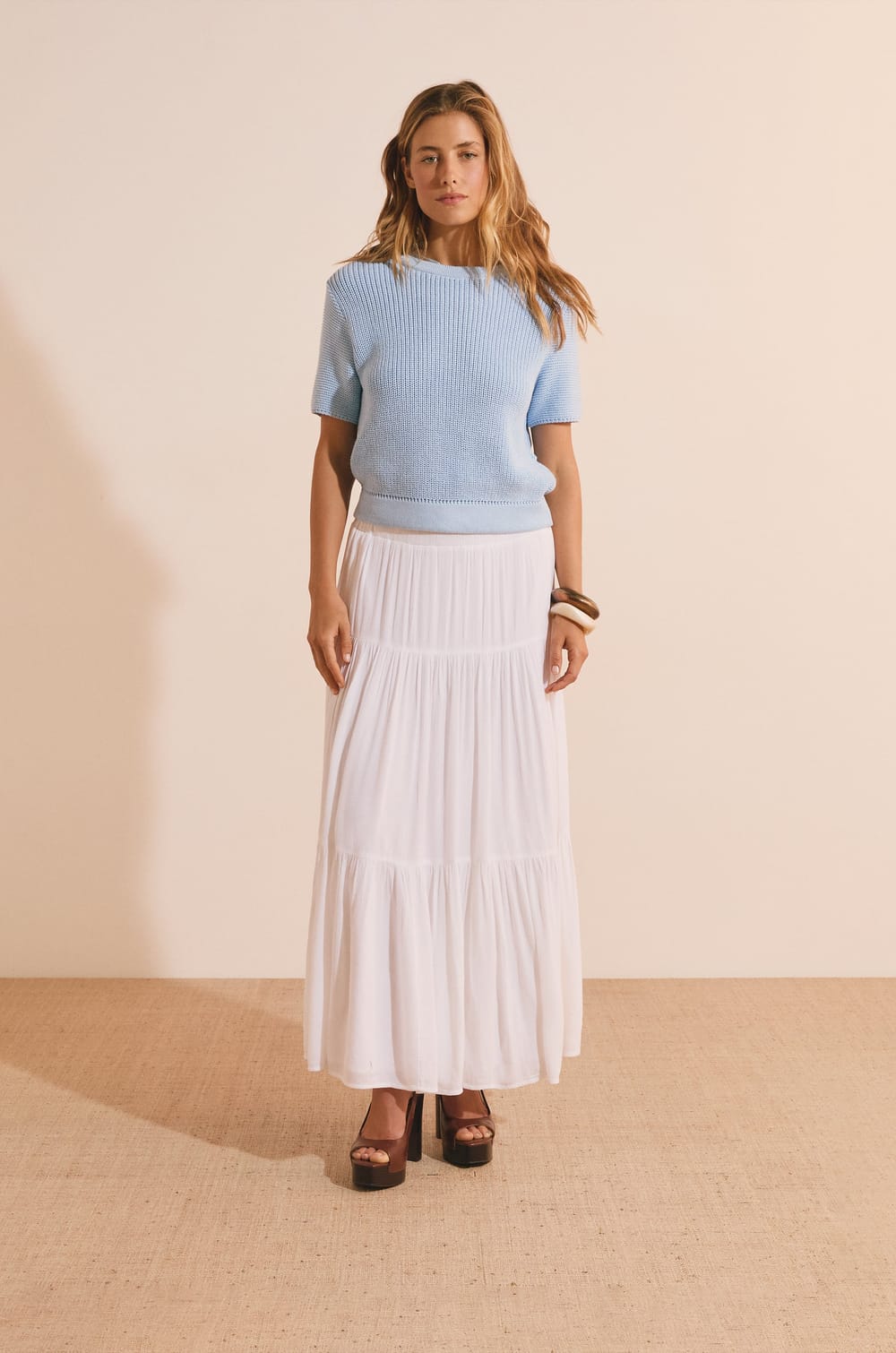 Pull manches courtes avec coton;${refinementColor}