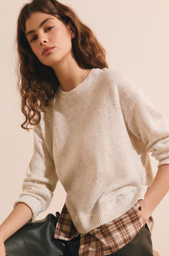 Pull chemise avec laine;${refinementColor}