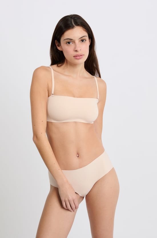 Soutien-gorge bandeau en microfibre;${refinementColor}