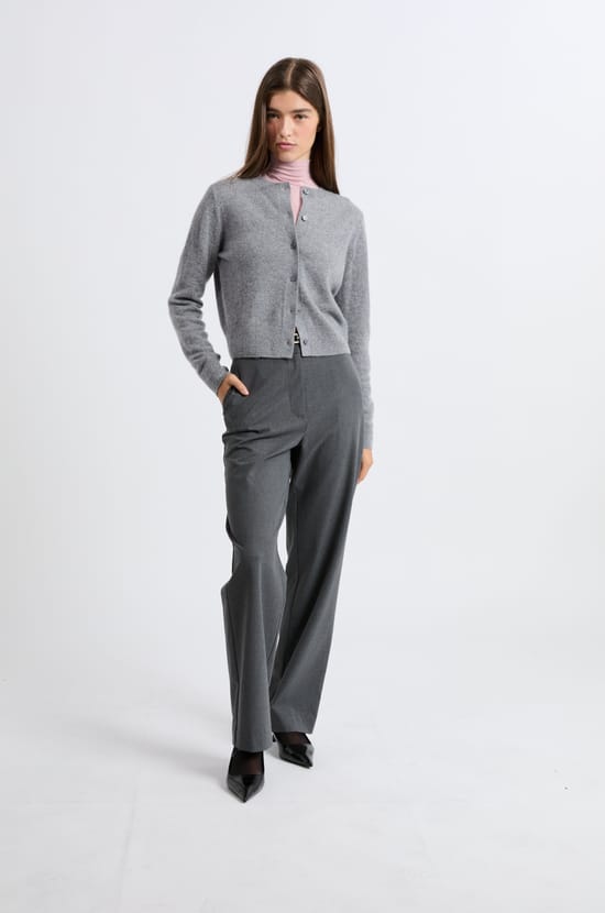 Cashmere cardigan with buttons;${refinementColor}
