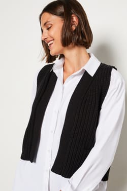 Sleeveless Cardigan;${refinementColor}