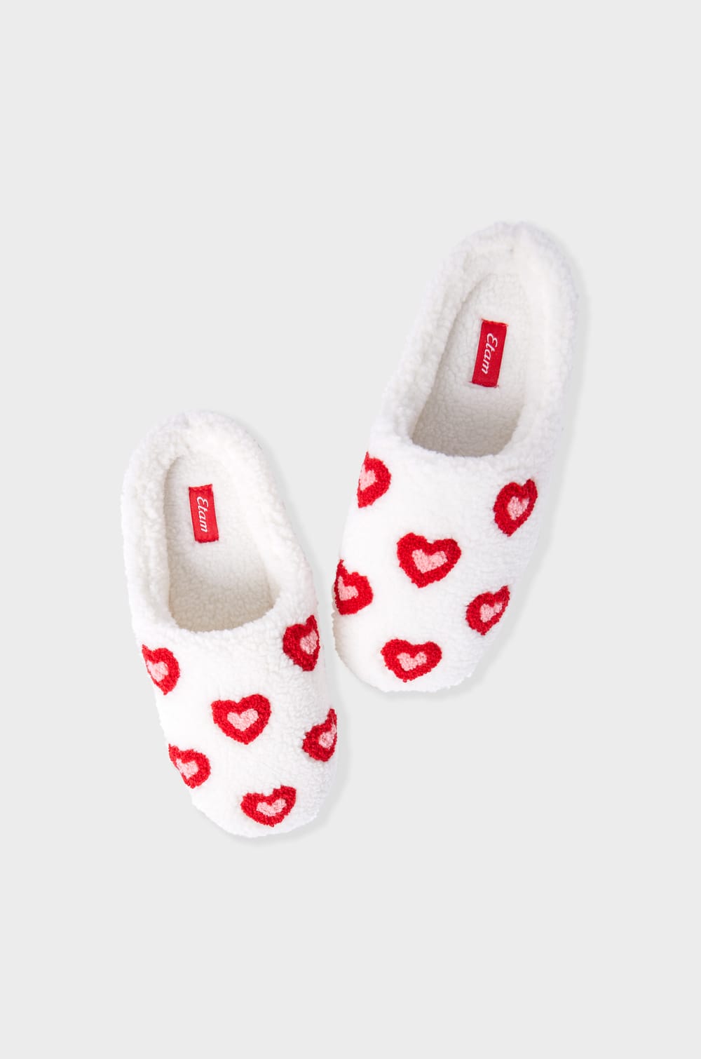 Heart Pattern Slippers in Faux Fur;${refinementColor}