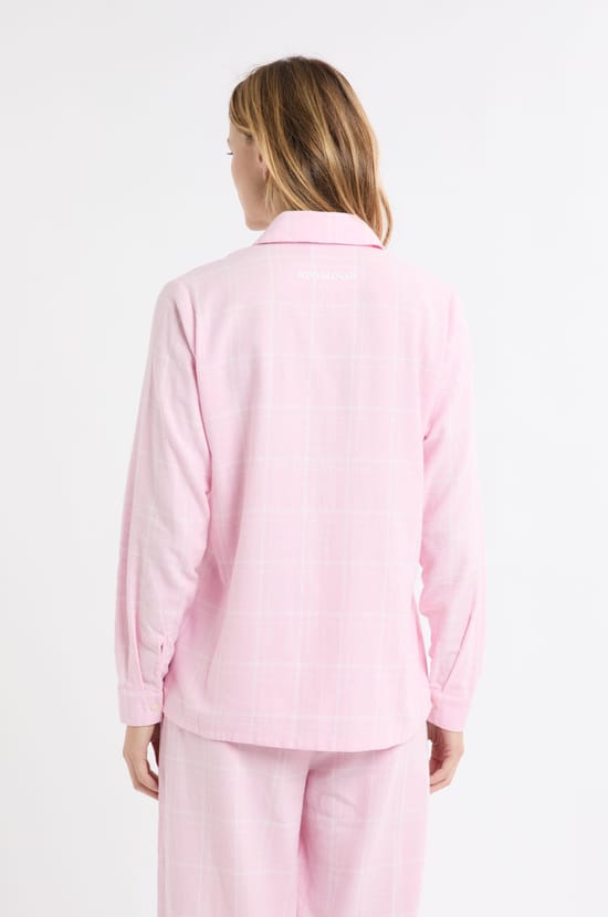 Chemise de pyjama à carreaux à motif chien en coton;${refinementColor}