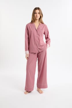 Gestreept katoenen pyjamahemd met &ldquo;cocktail&rdquo;-details;${refinementColor}