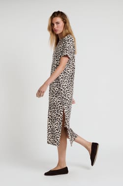 Long Leopard Print Dress;${refinementColor}