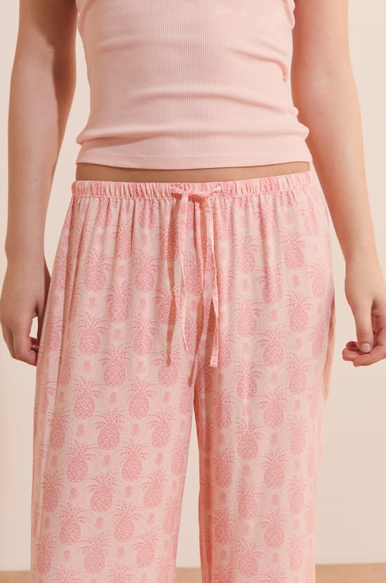 Pantal&oacute;n de pijama 7/8 estampado;${refinementColor}
