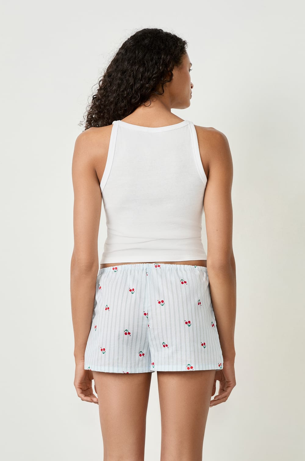 Cotton pyjama shorts with patterns;${refinementColor}